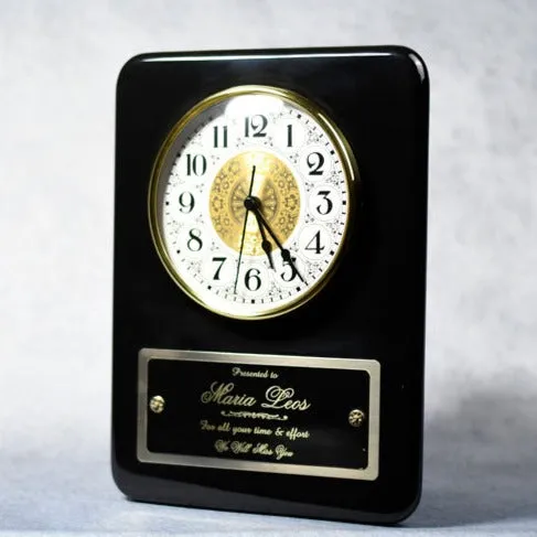 Ebony Plaque Clock