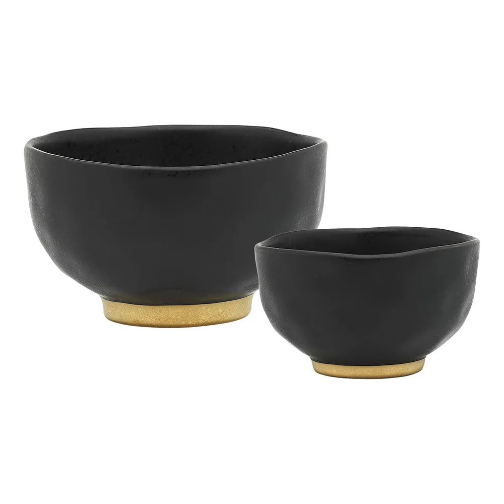 Ecology Speckle Set of 2 Footed Bowls