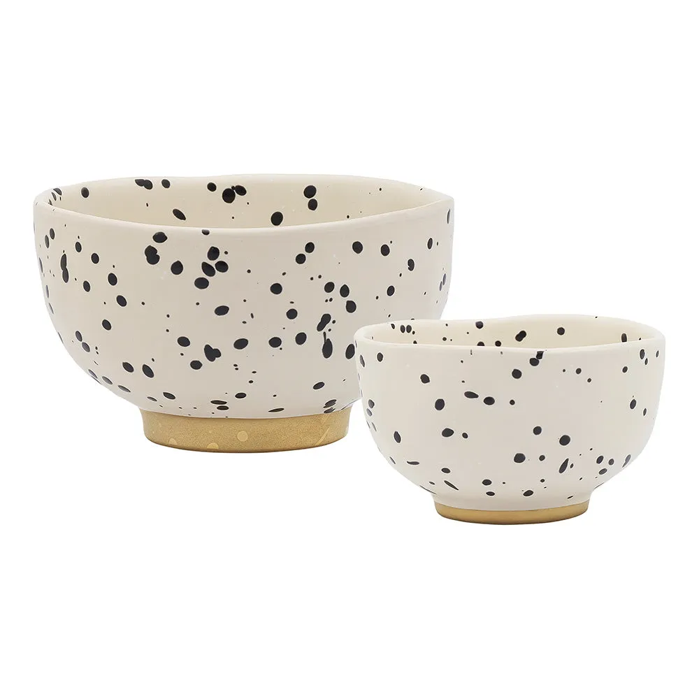 Ecology Speckle Set of 2 Footed Bowls