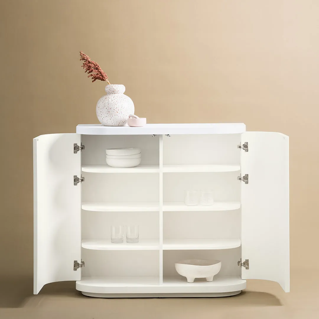 Elino 100cm Wooden Storage Cabinet - White