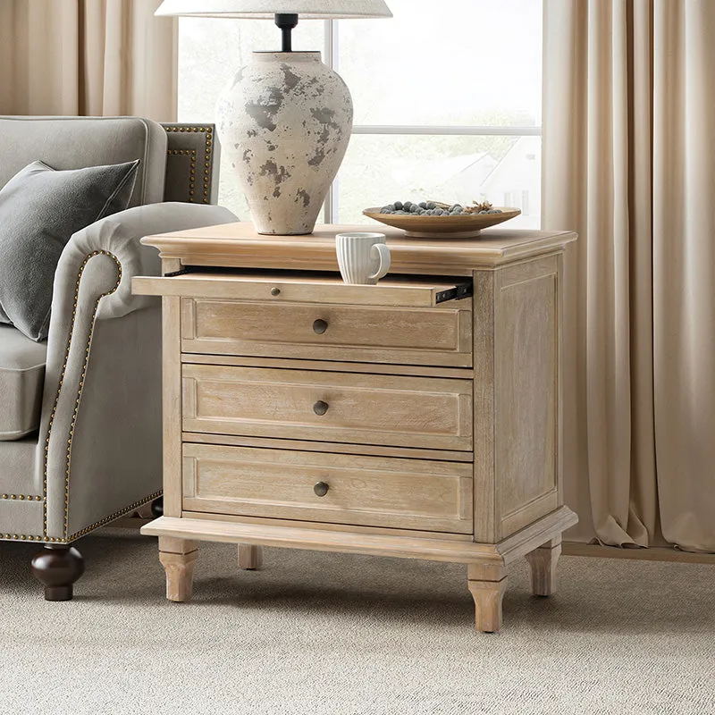 Galatea 3 - Drawer Nightstand Chest with Built-In Outlets