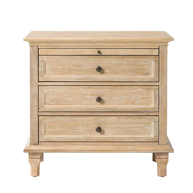 Galatea 3 - Drawer Nightstand Chest with Built-In Outlets