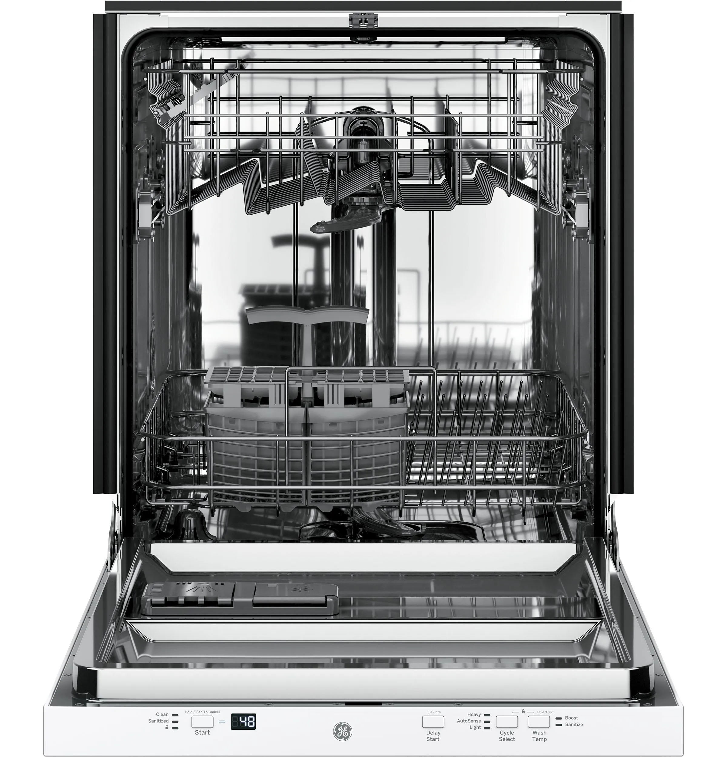 GDT225SGLWW GE® ENERGY STAR® ADA Compliant Stainless Steel Interior Dishwasher with Sanitize Cycle