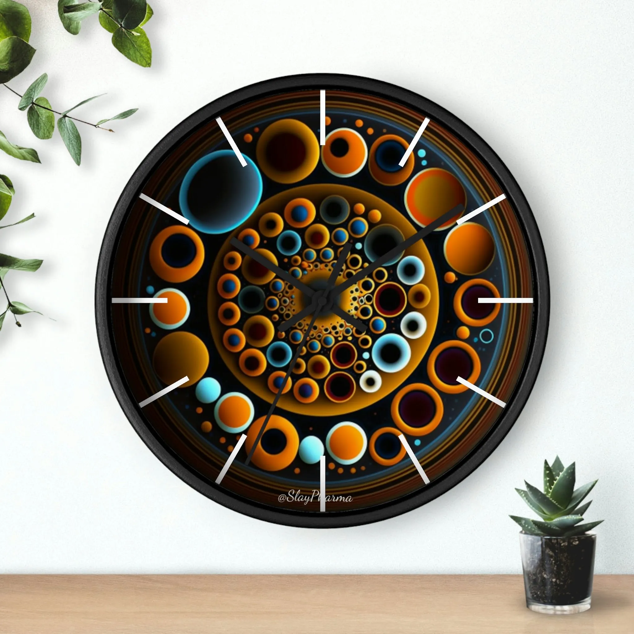 Geometric Wall Clock #9 w/ lines