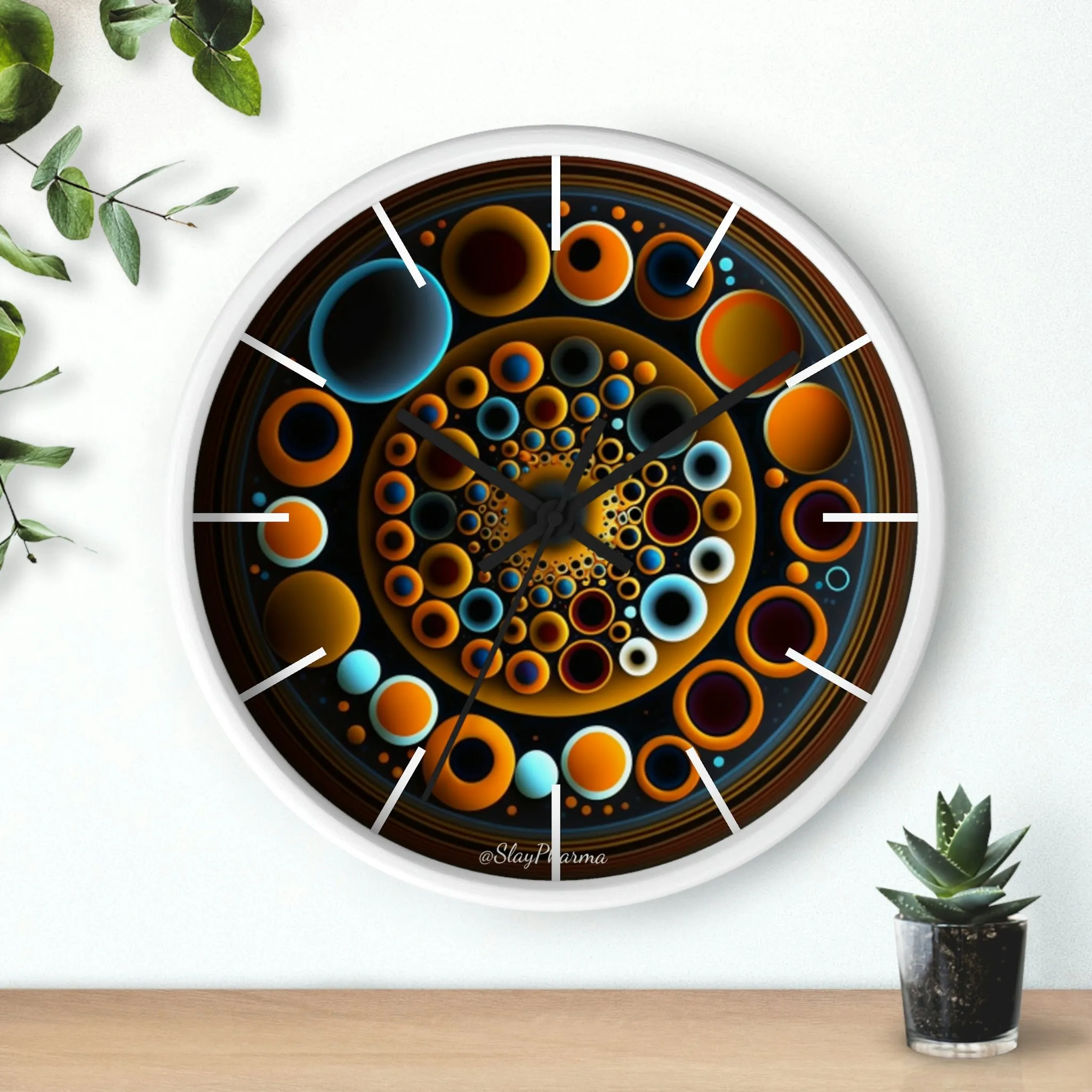 Geometric Wall Clock #9 w/ lines