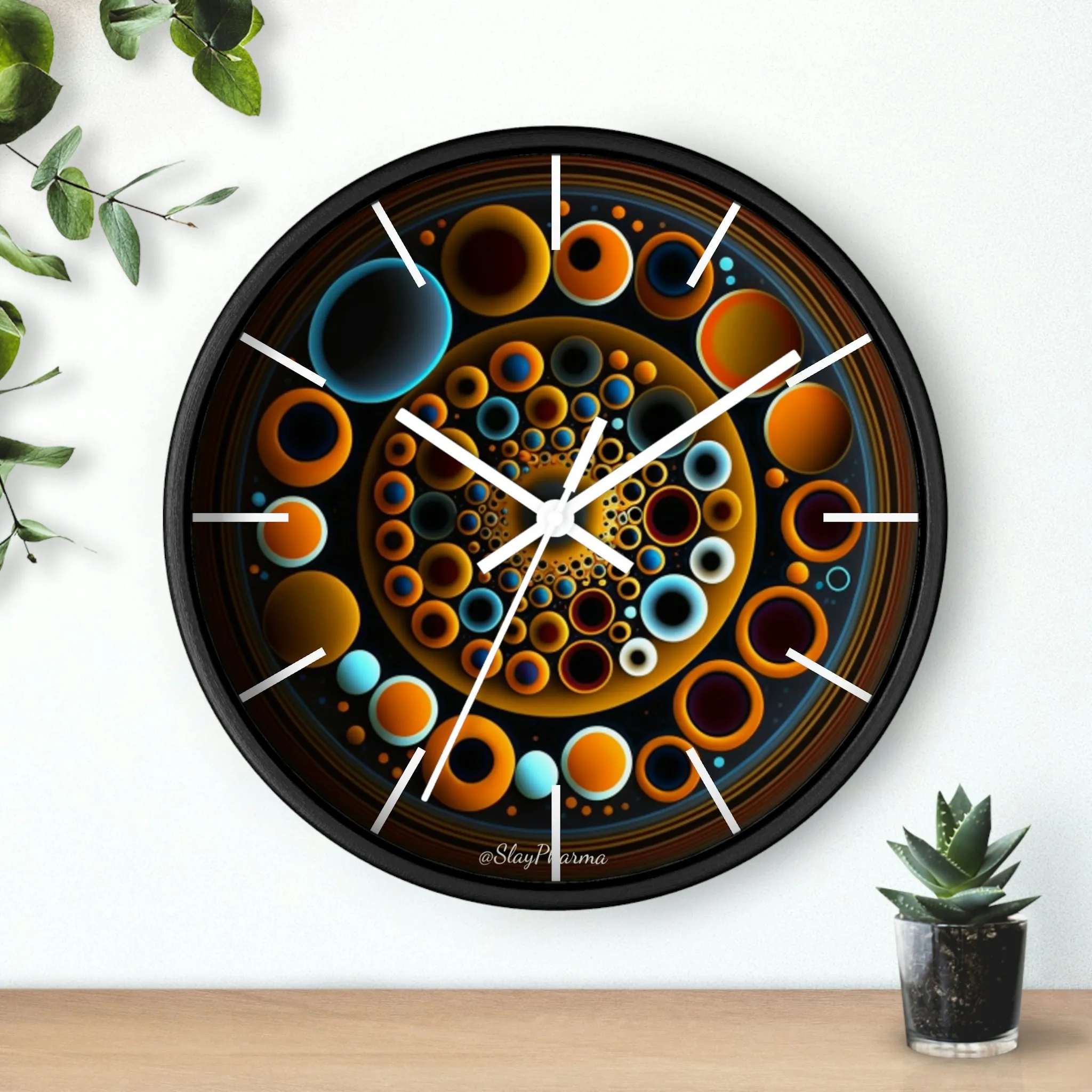 Geometric Wall Clock #9 w/ lines