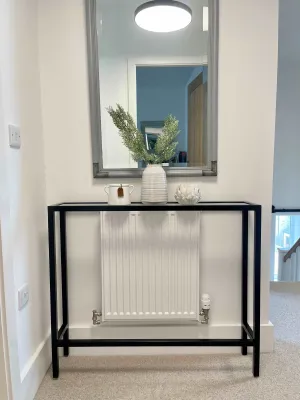 Glass Metal Radiator Console