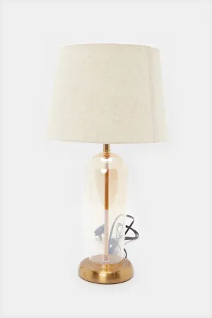 Gold Amber Color Glass Table Lamp