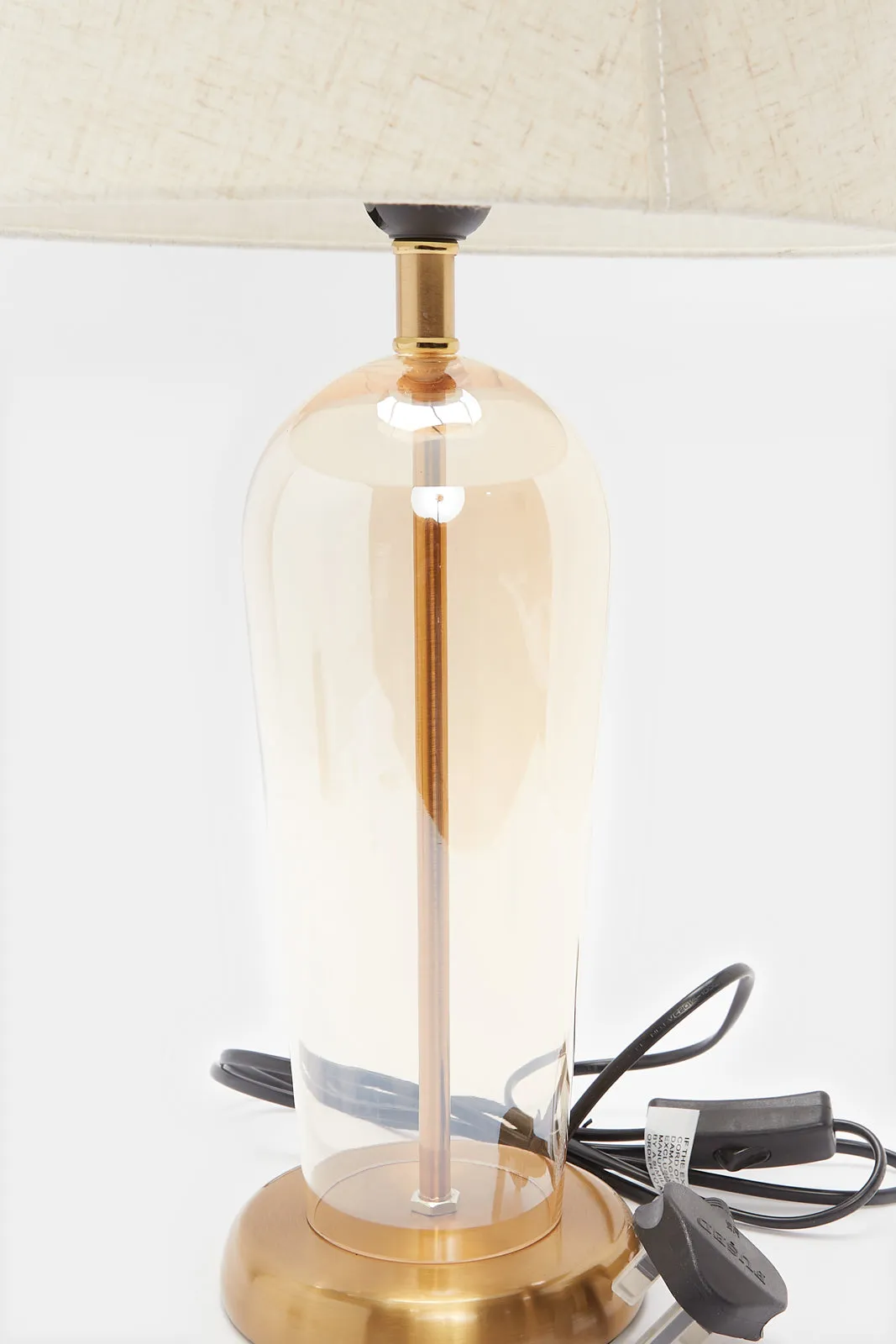 Gold Amber Color Glass Table Lamp