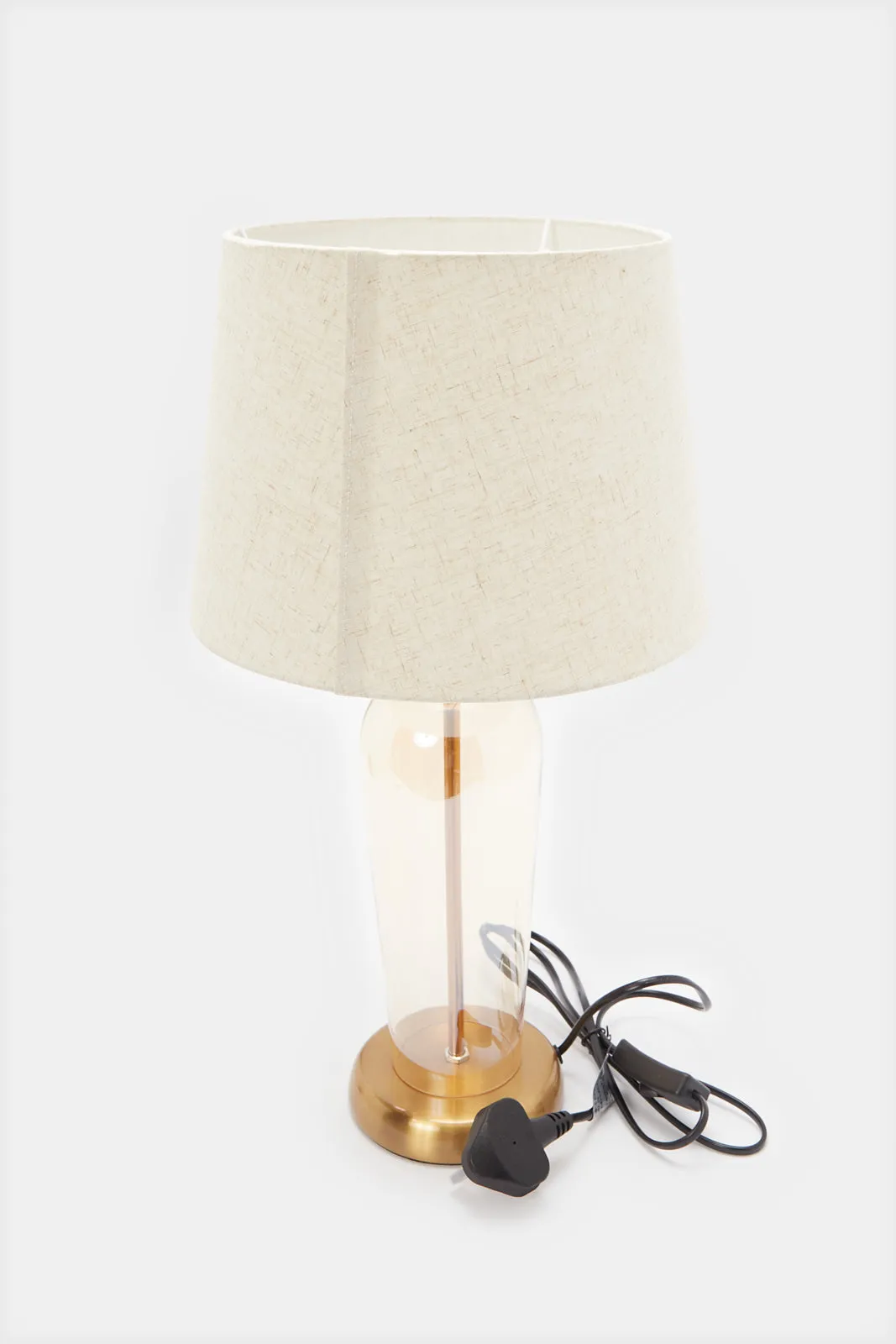 Gold Amber Color Glass Table Lamp