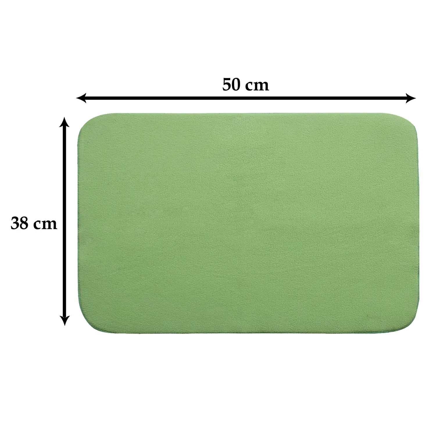 Heart Home Microfiber Reversible Dish Drying Mat with Absorbent Parity for Kitchen 19"x 15",Pack of 2 (Green)