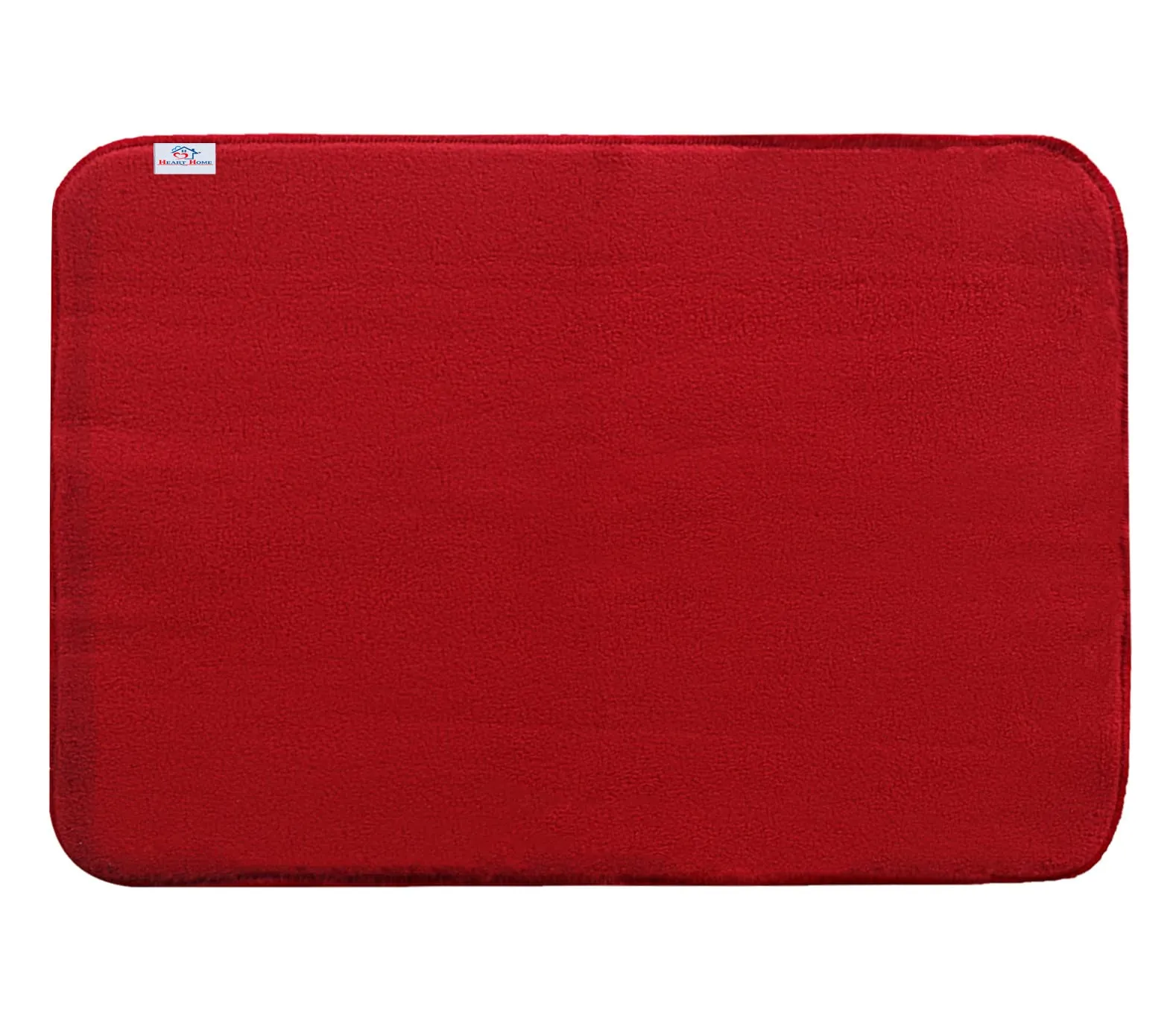 Heart Home Microfiber Reversible Dish Drying Mat with Absorbent Parity for Kitchen 19"x 15"(Red)