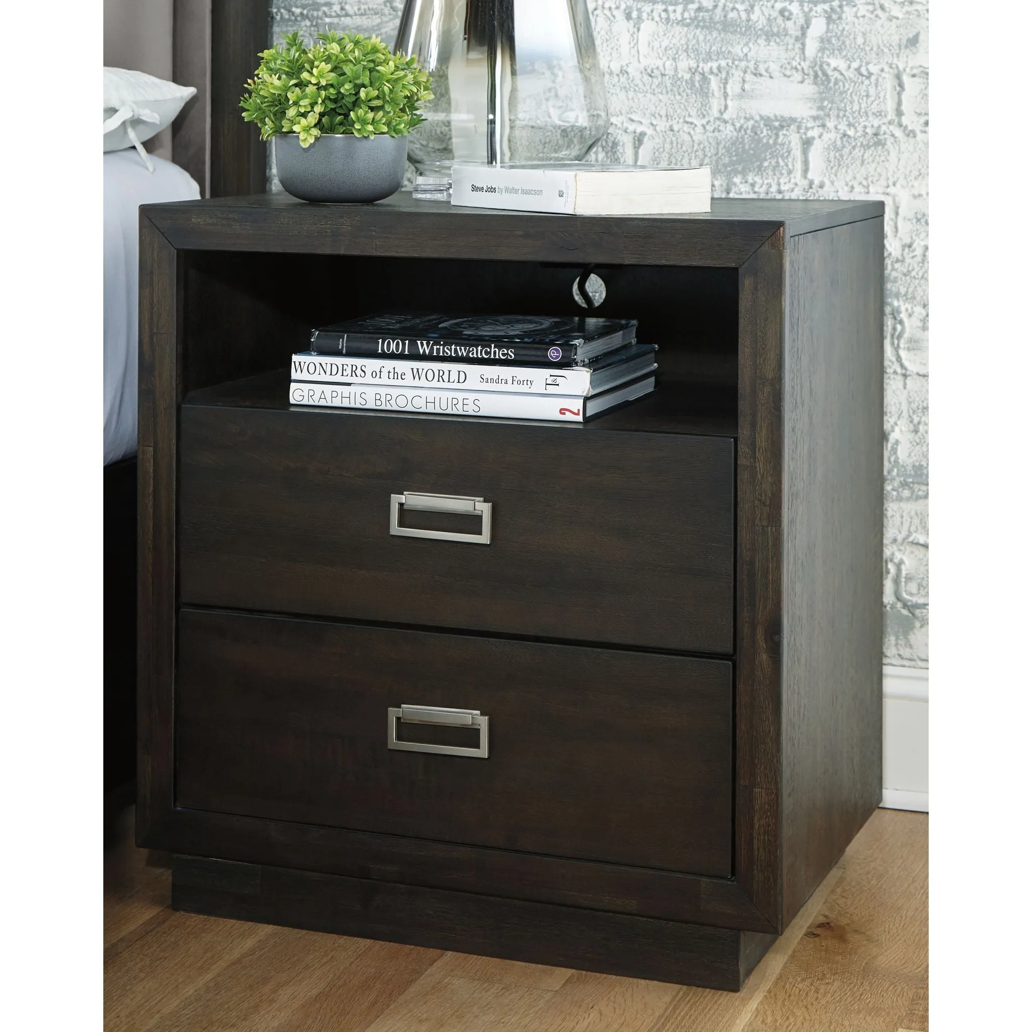 Hyndell Two Drawer Nightstand