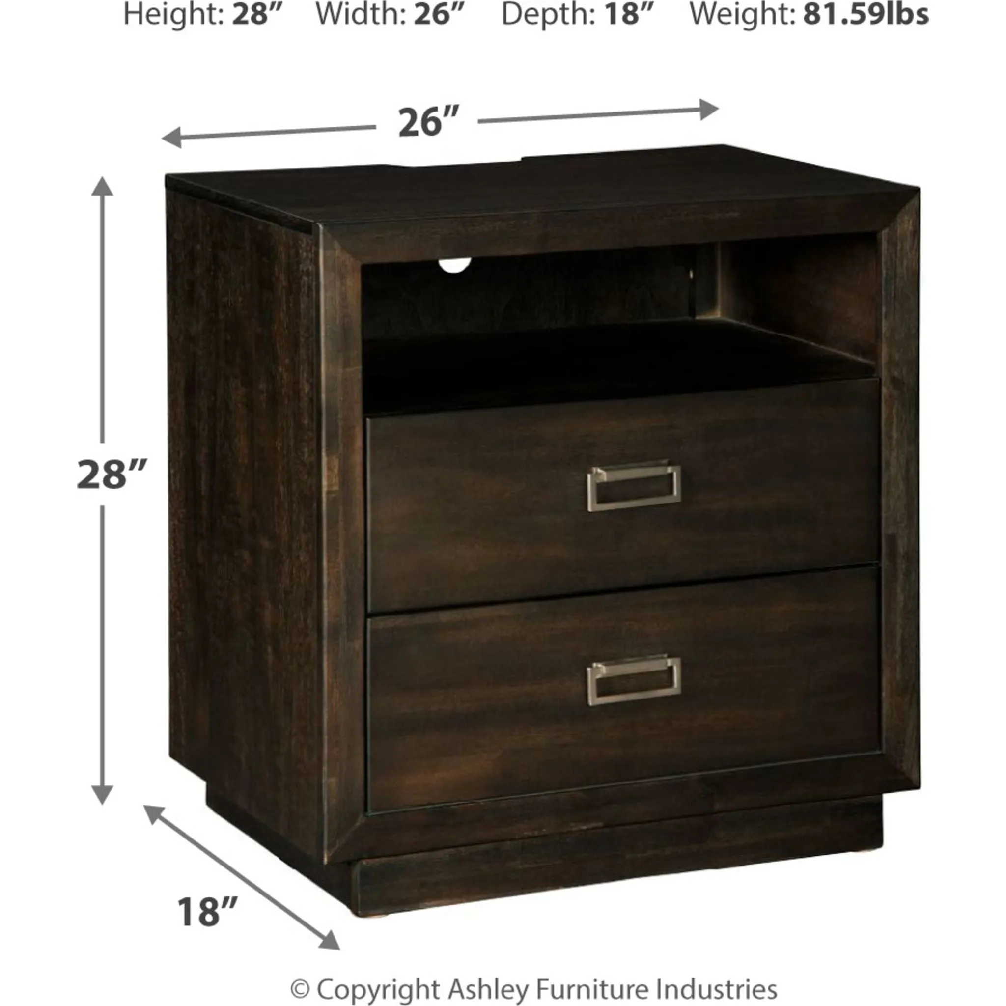 Hyndell Two Drawer Nightstand