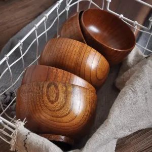 Japanese Jujube Wood Eco-Friendly Soup and Salad Bowls