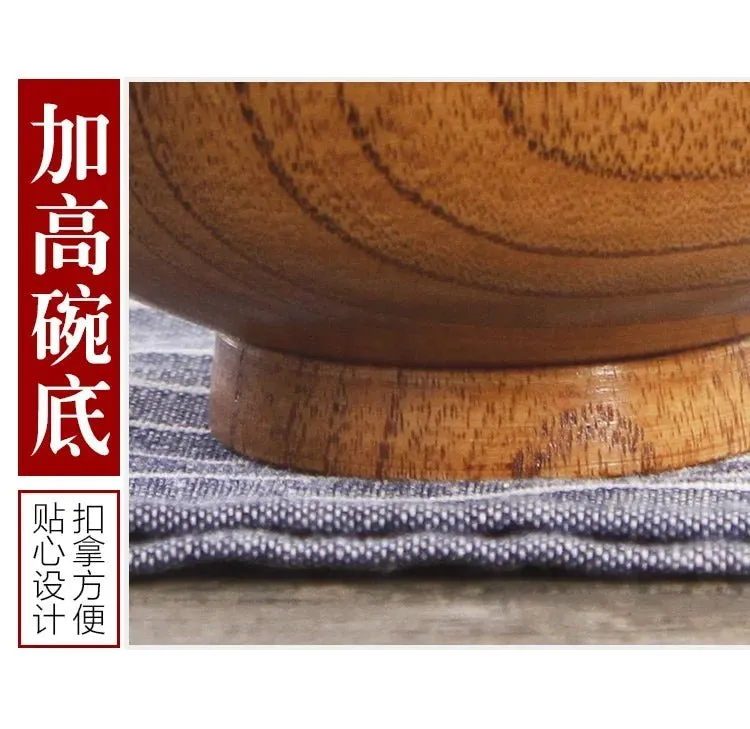 Japanese Jujube Wood Eco-Friendly Soup and Salad Bowls