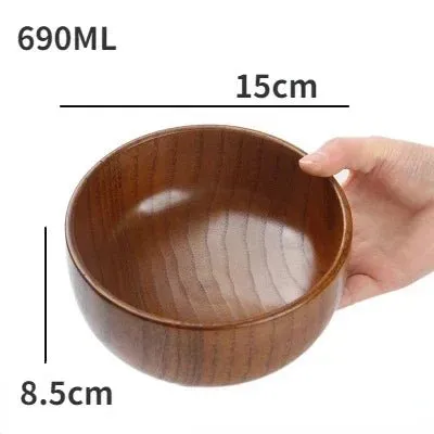 Japanese Jujube Wood Eco-Friendly Soup and Salad Bowls