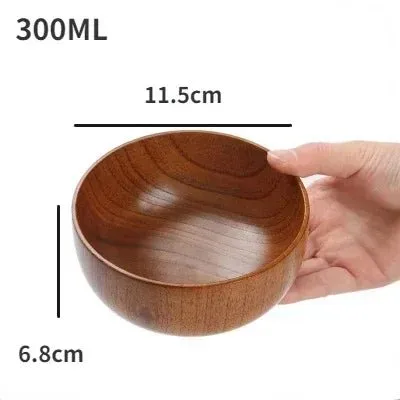 Japanese Jujube Wood Eco-Friendly Soup and Salad Bowls