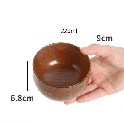 Japanese Jujube Wood Eco-Friendly Soup and Salad Bowls