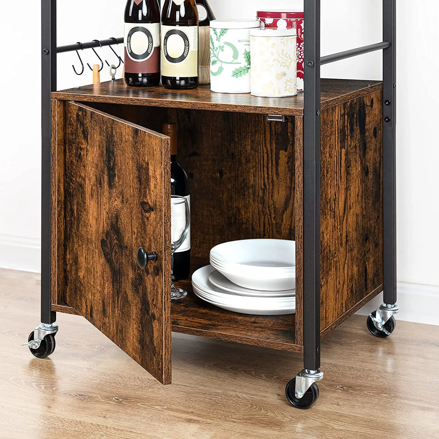 Kitchen Island Cart with Storage Cabinet and Drawer, Storage Cart on Wheels, Kitchen Rolling Cart