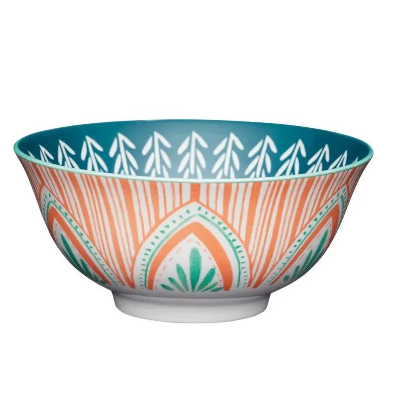 KitchenCraft Folk Pattern Stoneware Serving Bowl | 6 x 3 inches