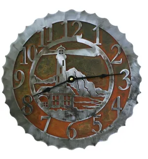 Lighthouse Handcrafted Metal Wall Clock - 12"