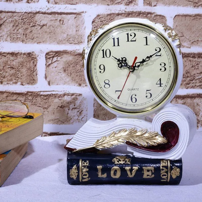 Love Script Clock - White