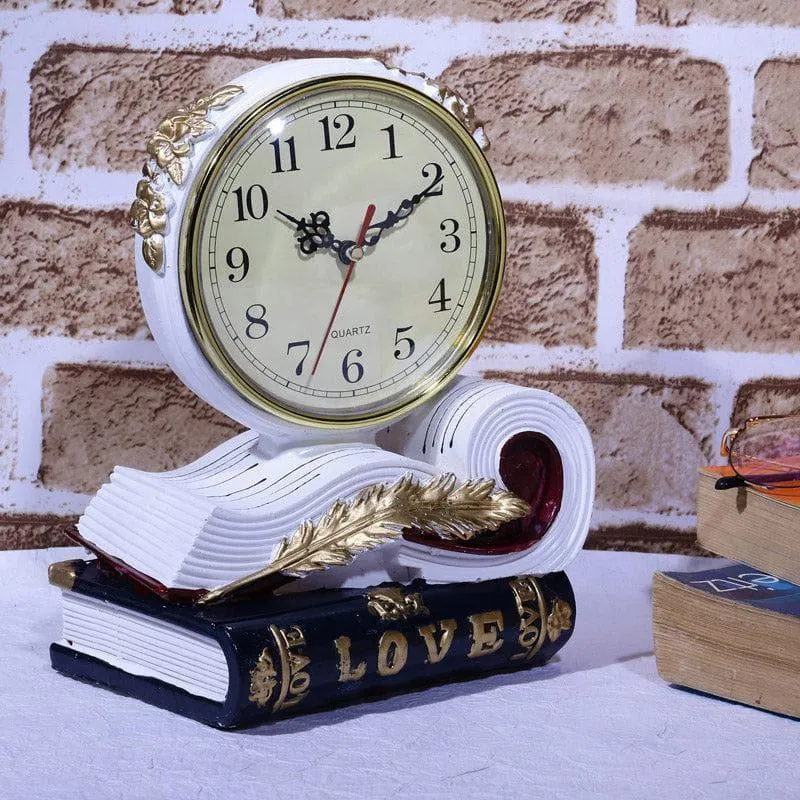 Love Script Clock - White