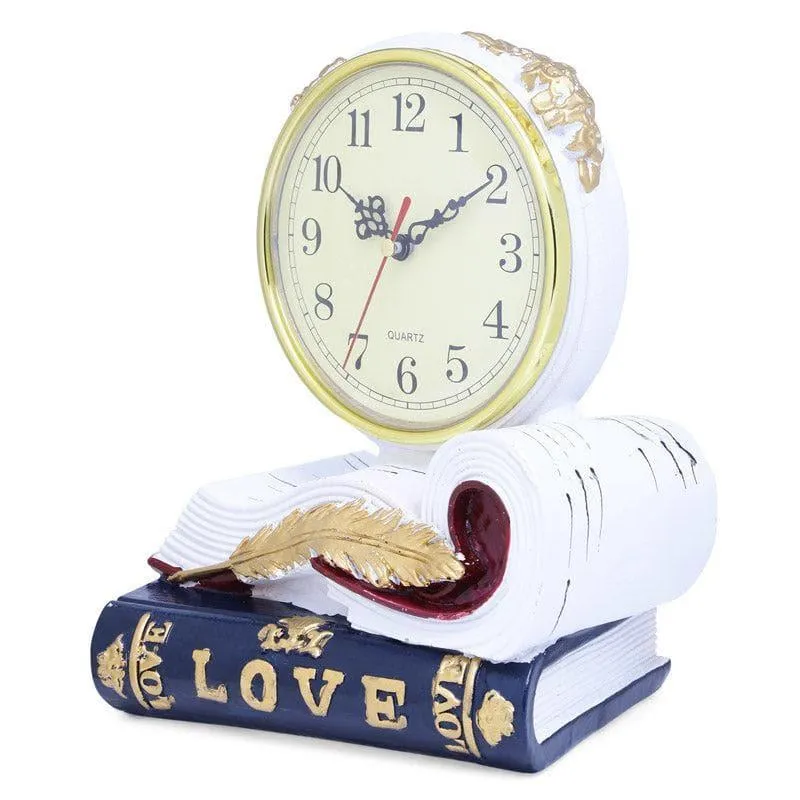 Love Script Clock - White