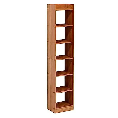 Lukzer 6 Layer Engineered Wood Bookshelf Multipurpose Home Decor Storage Rack Showcase Organizer for Living Room, Kitchen, Bedroom(MR-005/Oak Brown /180 x 33 x 24cm) DIY (Do It Yourself)