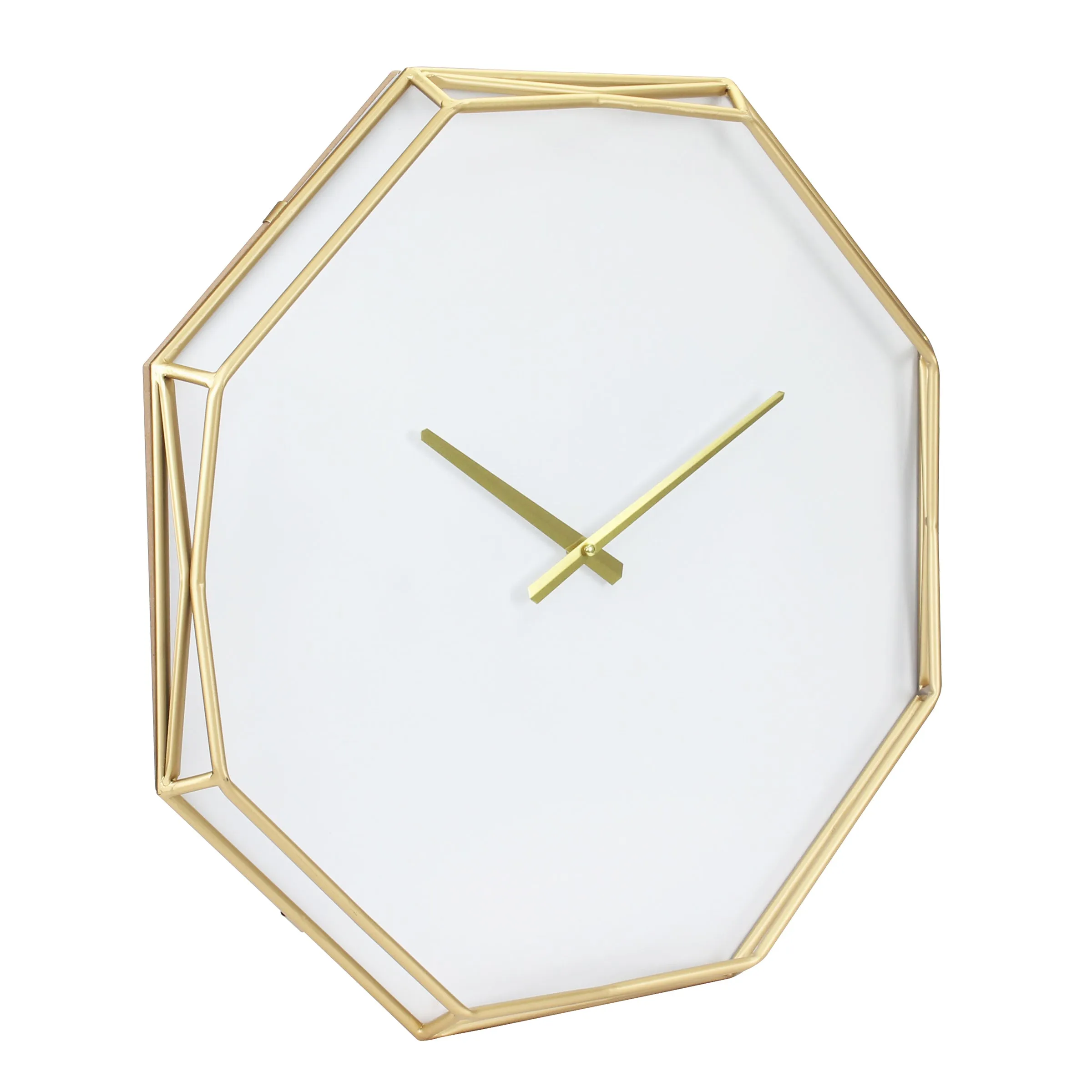 MDF Octagon Open Face White with Gold