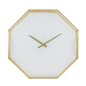 MDF Octagon Open Face White with Gold