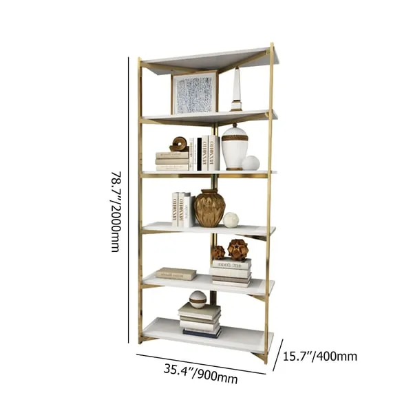 Modern Corner Shelf with Metal Frame