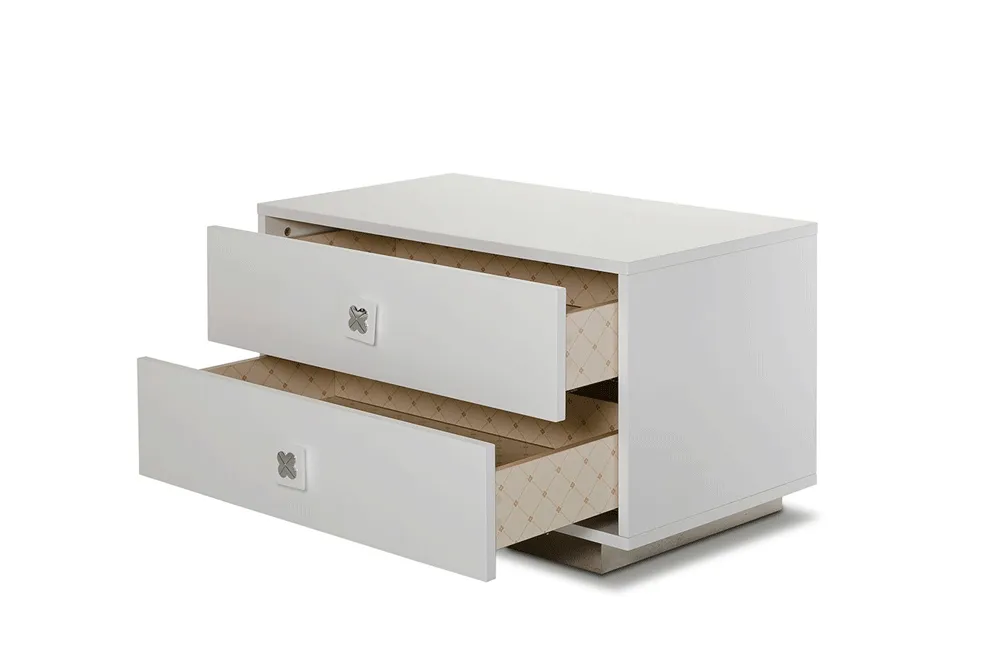 Modern White Gloss Nightstand