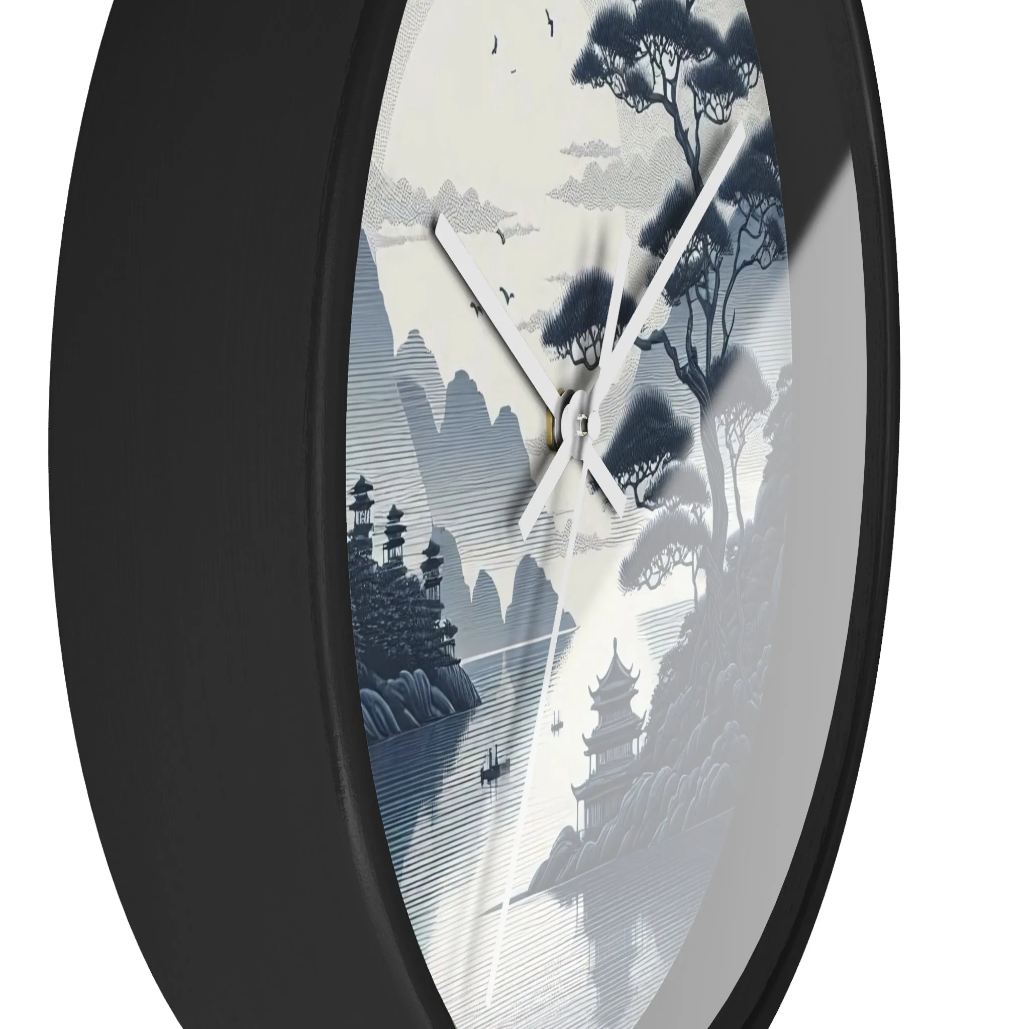 nature landscape with Chinese embroidery Wall Clock