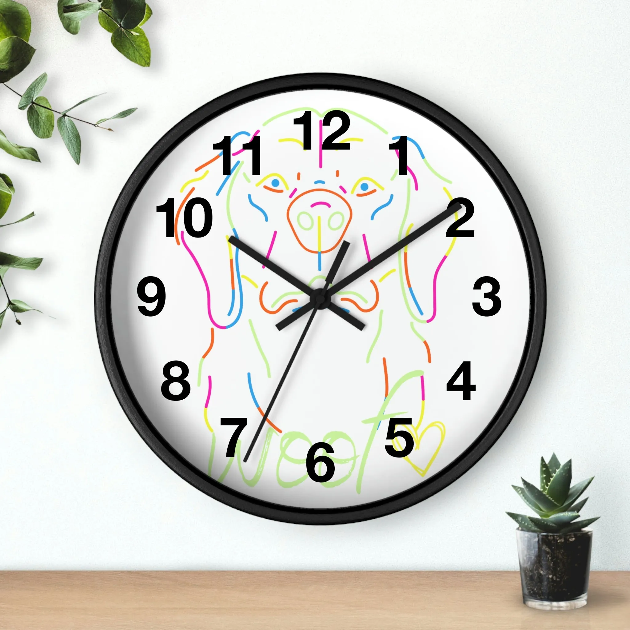 Neon Dog Wall Clock