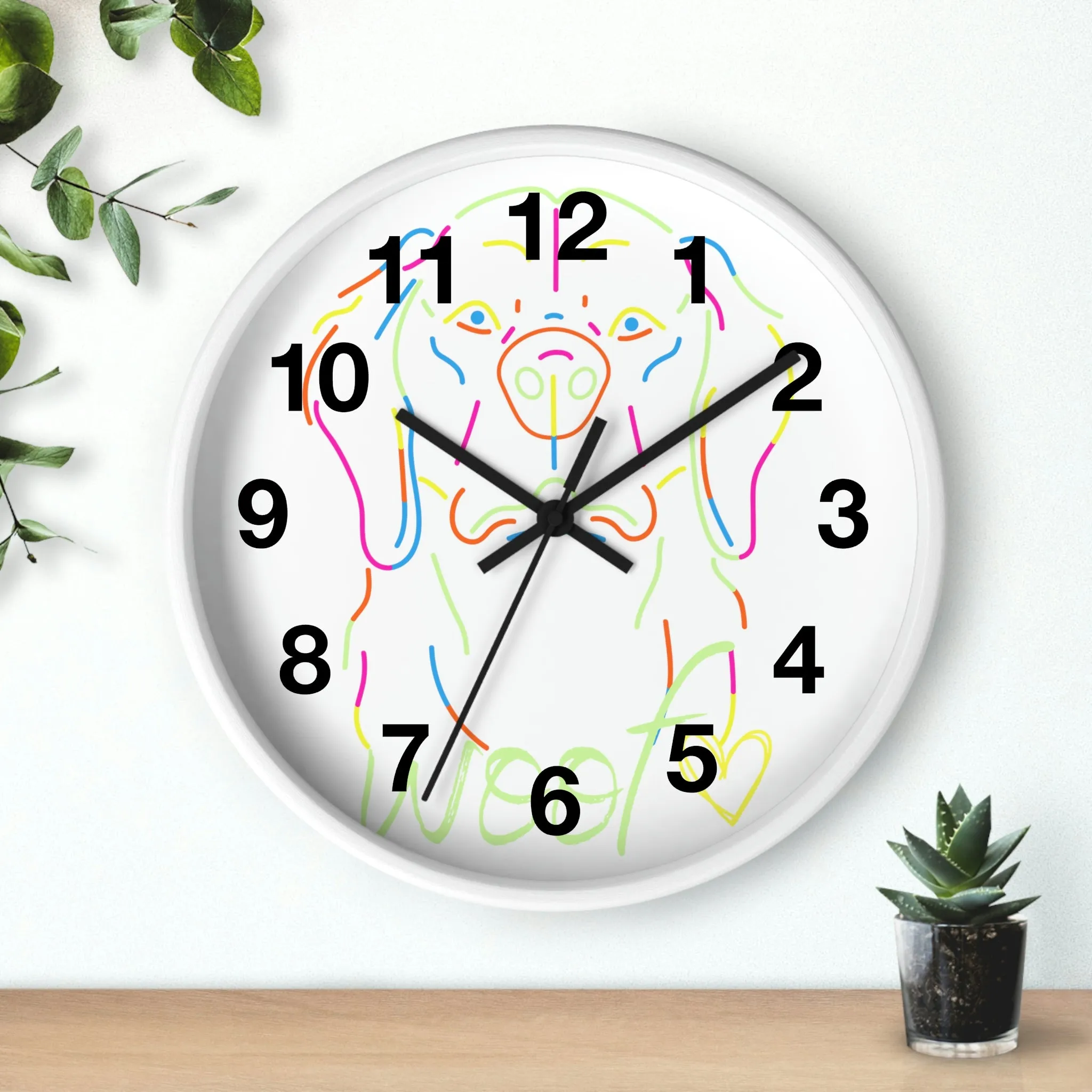 Neon Dog Wall Clock