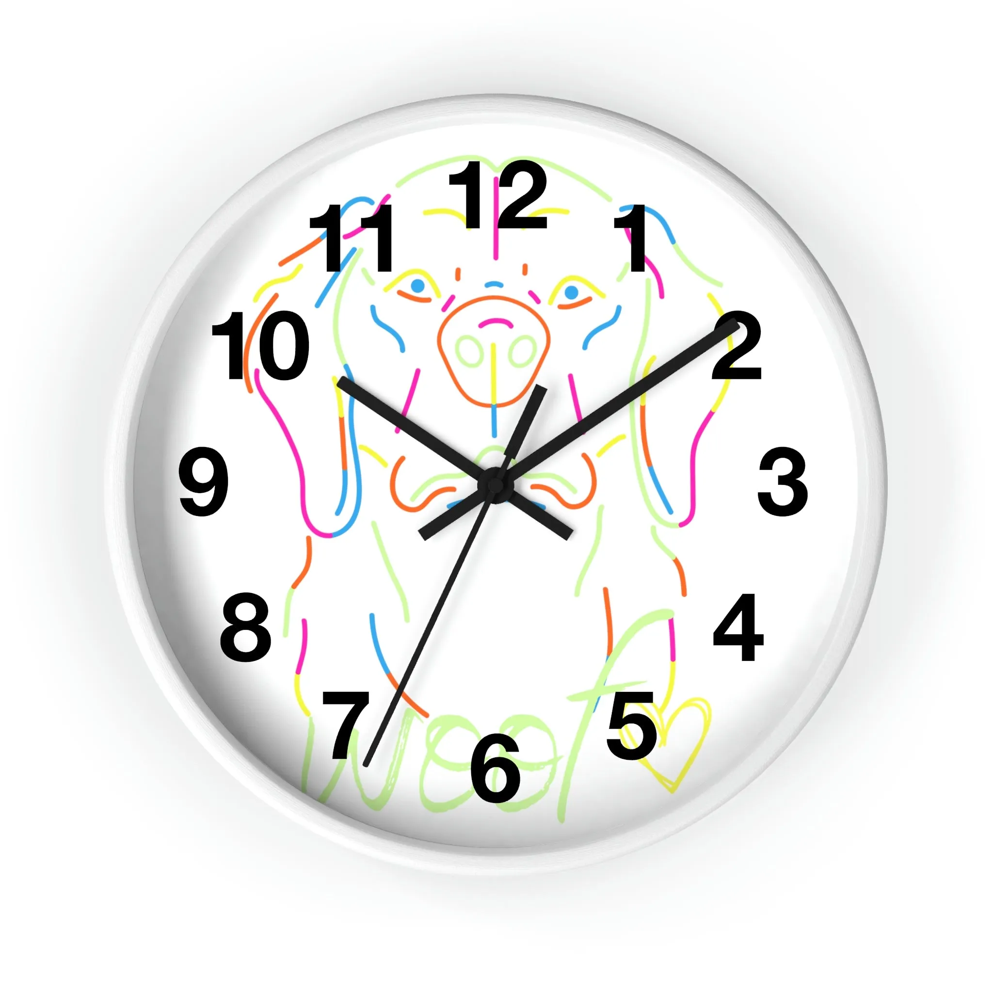 Neon Dog Wall Clock