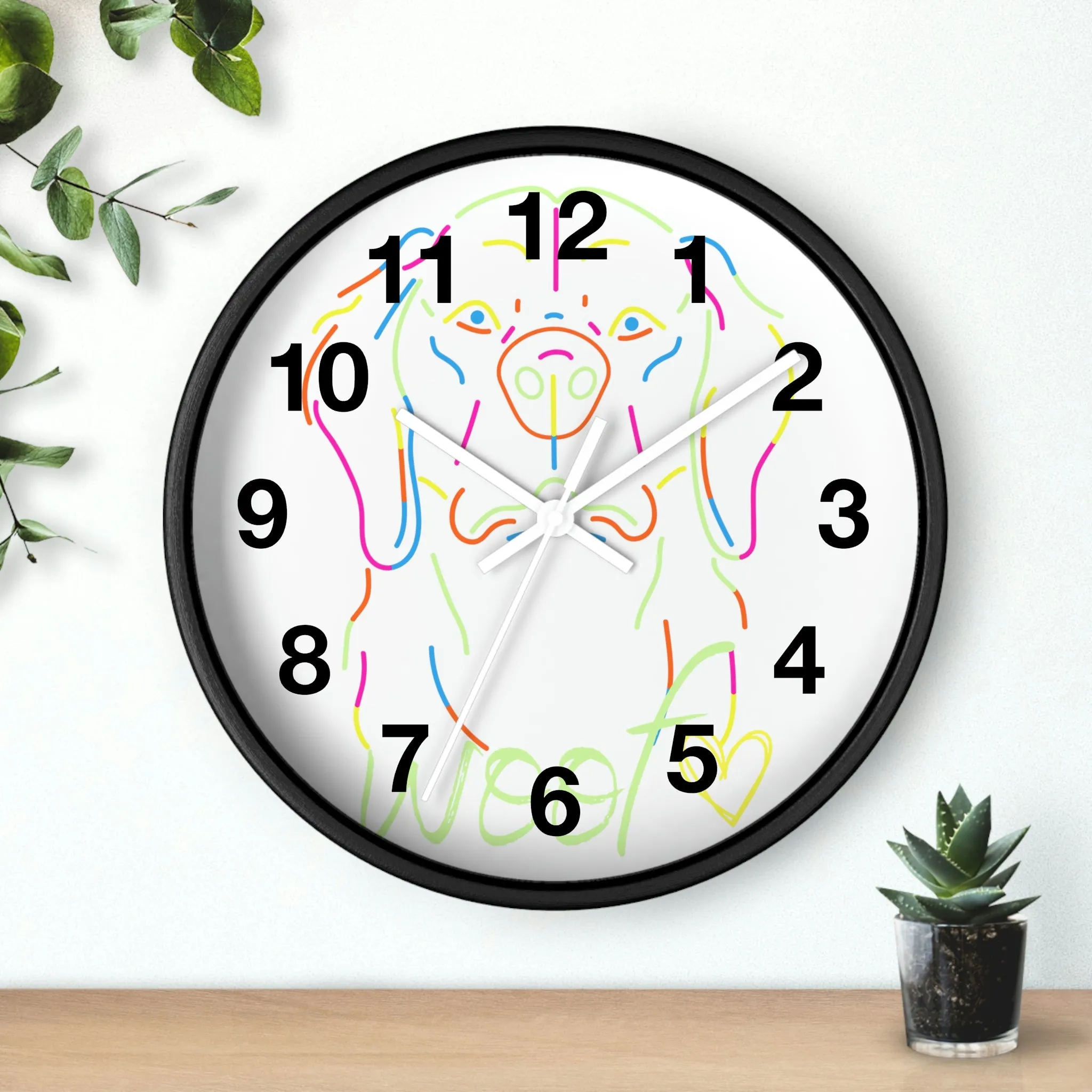 Neon Dog Wall Clock