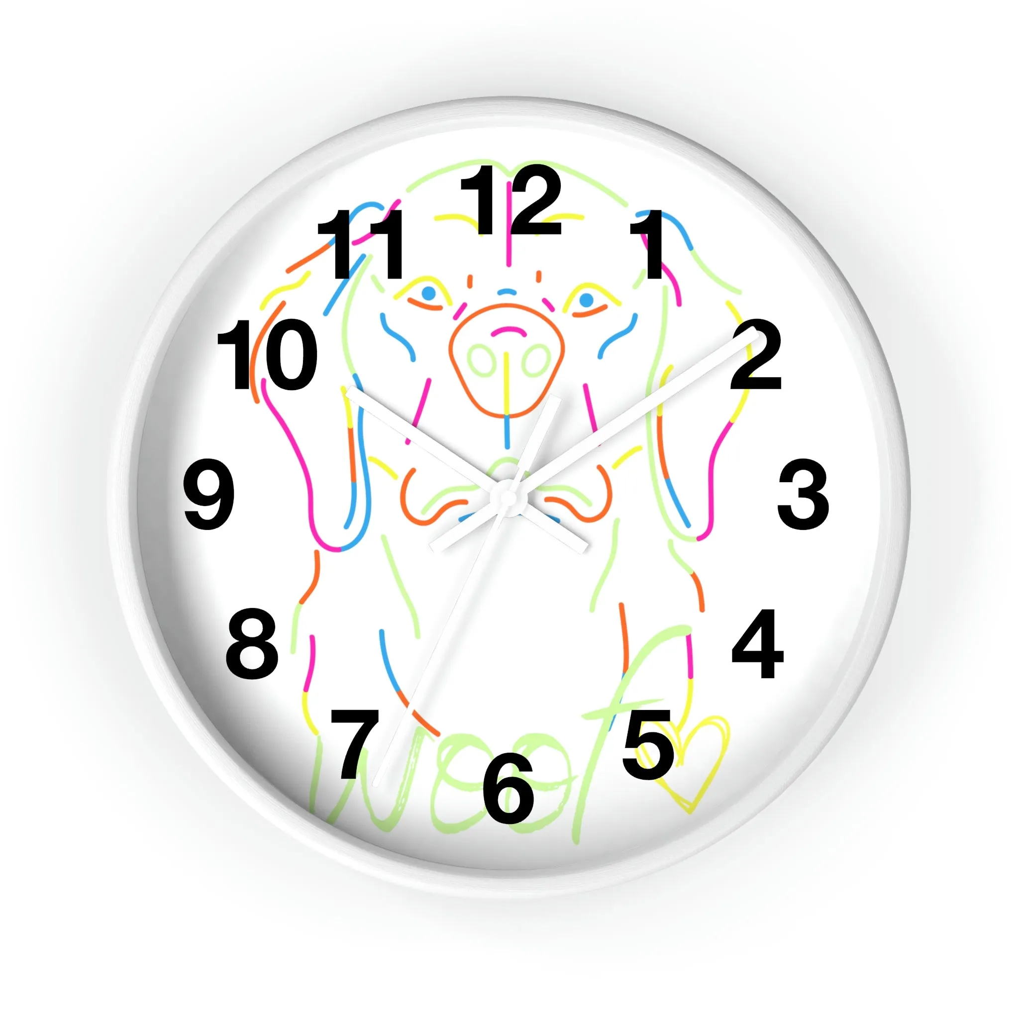 Neon Dog Wall Clock