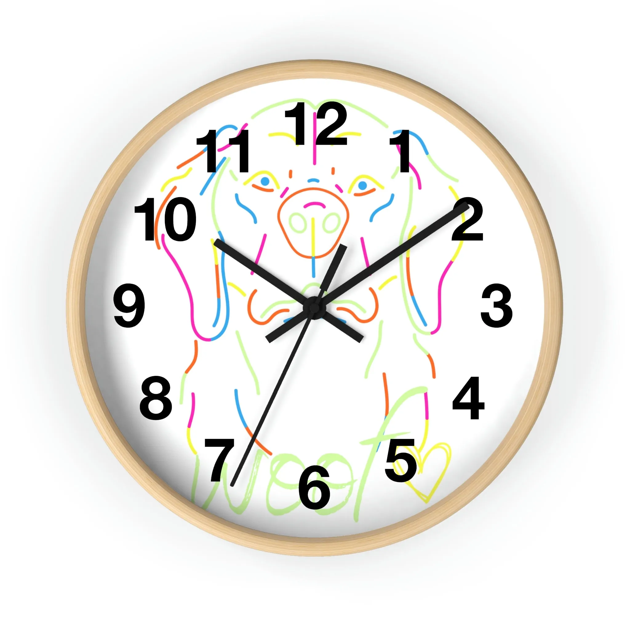 Neon Dog Wall Clock