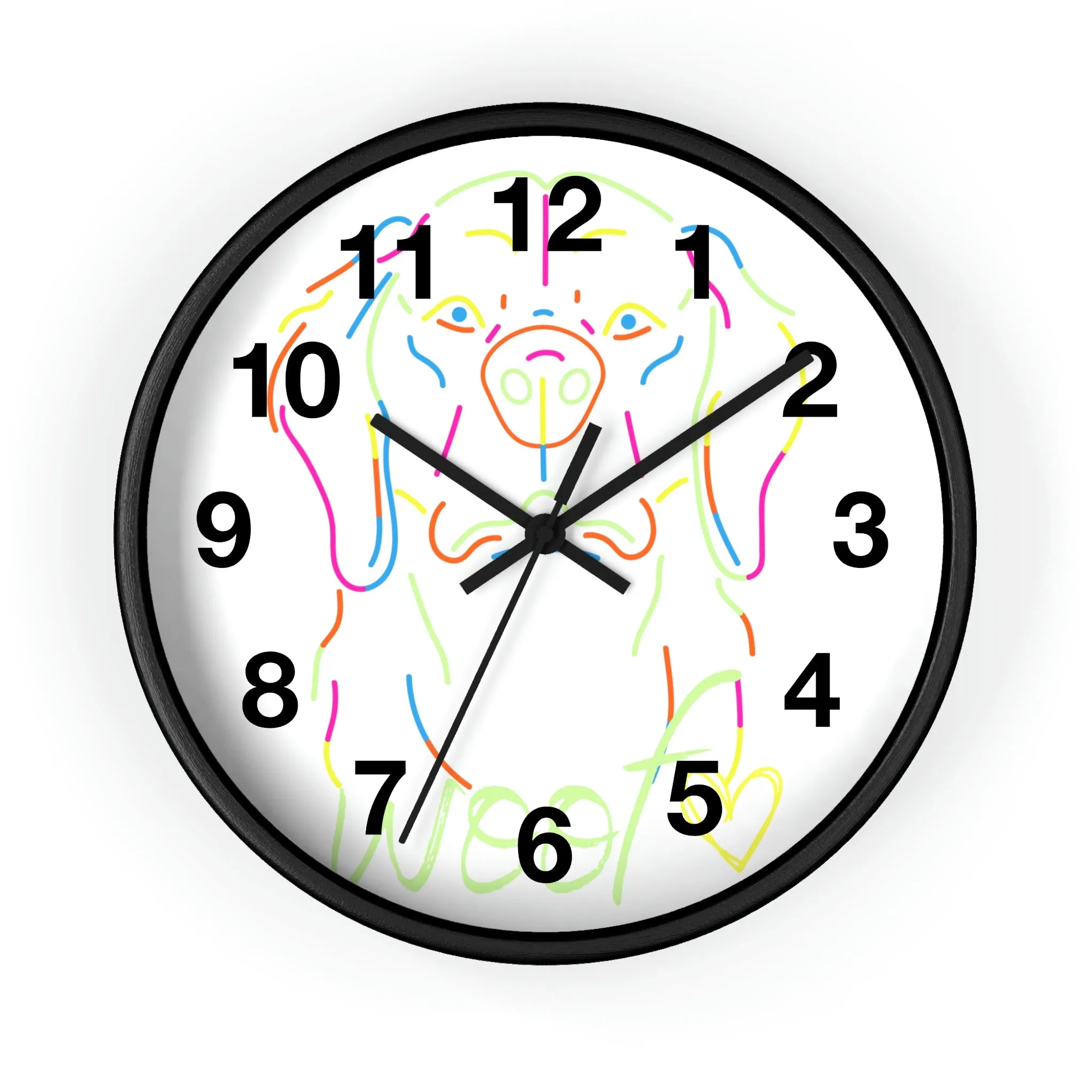 Neon Dog Wall Clock