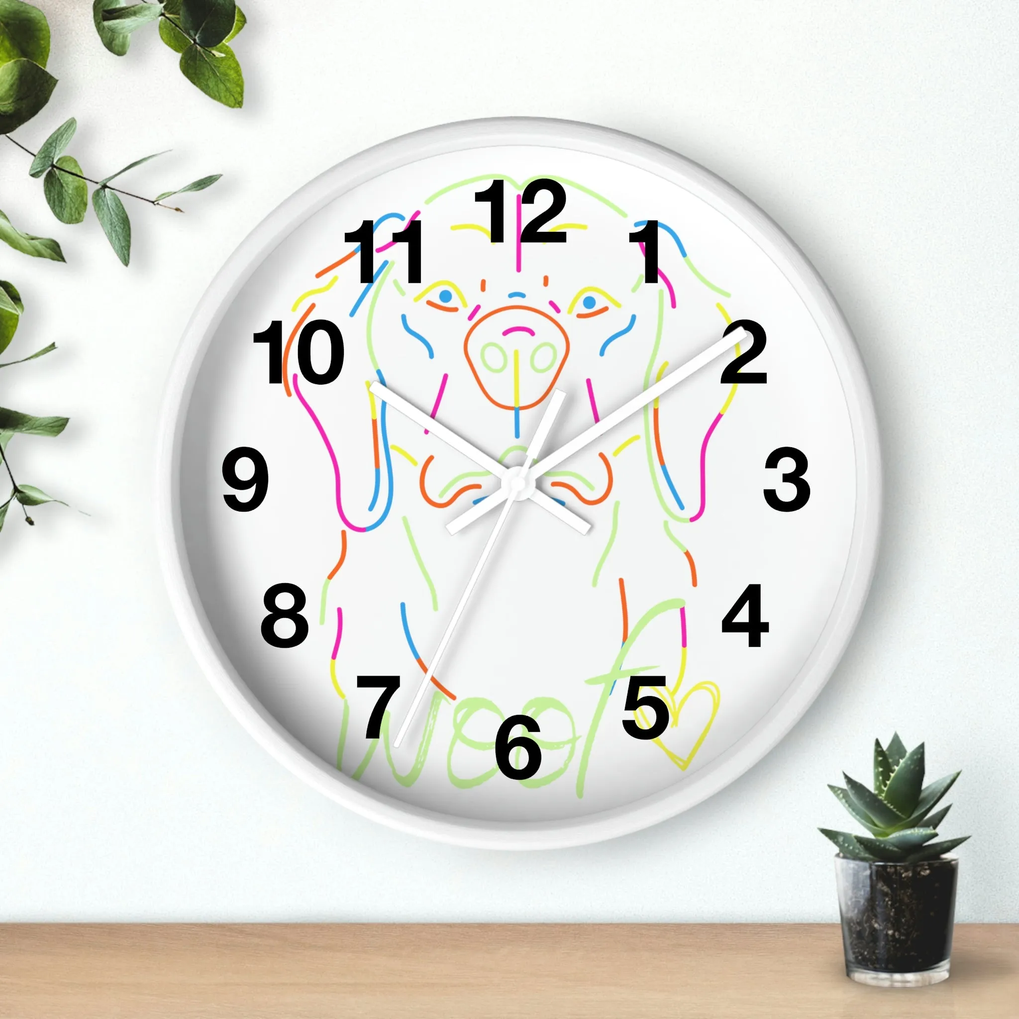 Neon Dog Wall Clock