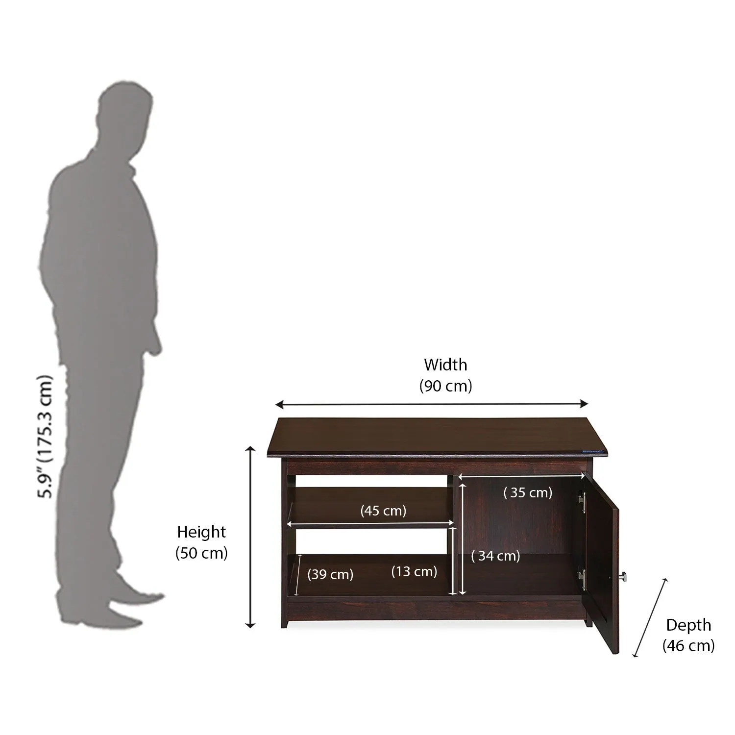 Nilkamal Athena Coffee / Center Table (Walnut)