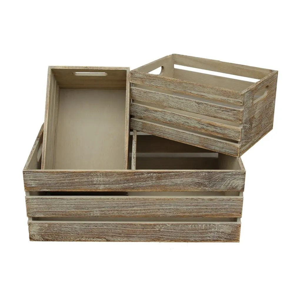 Oak Effect Wooden Open Top Storage