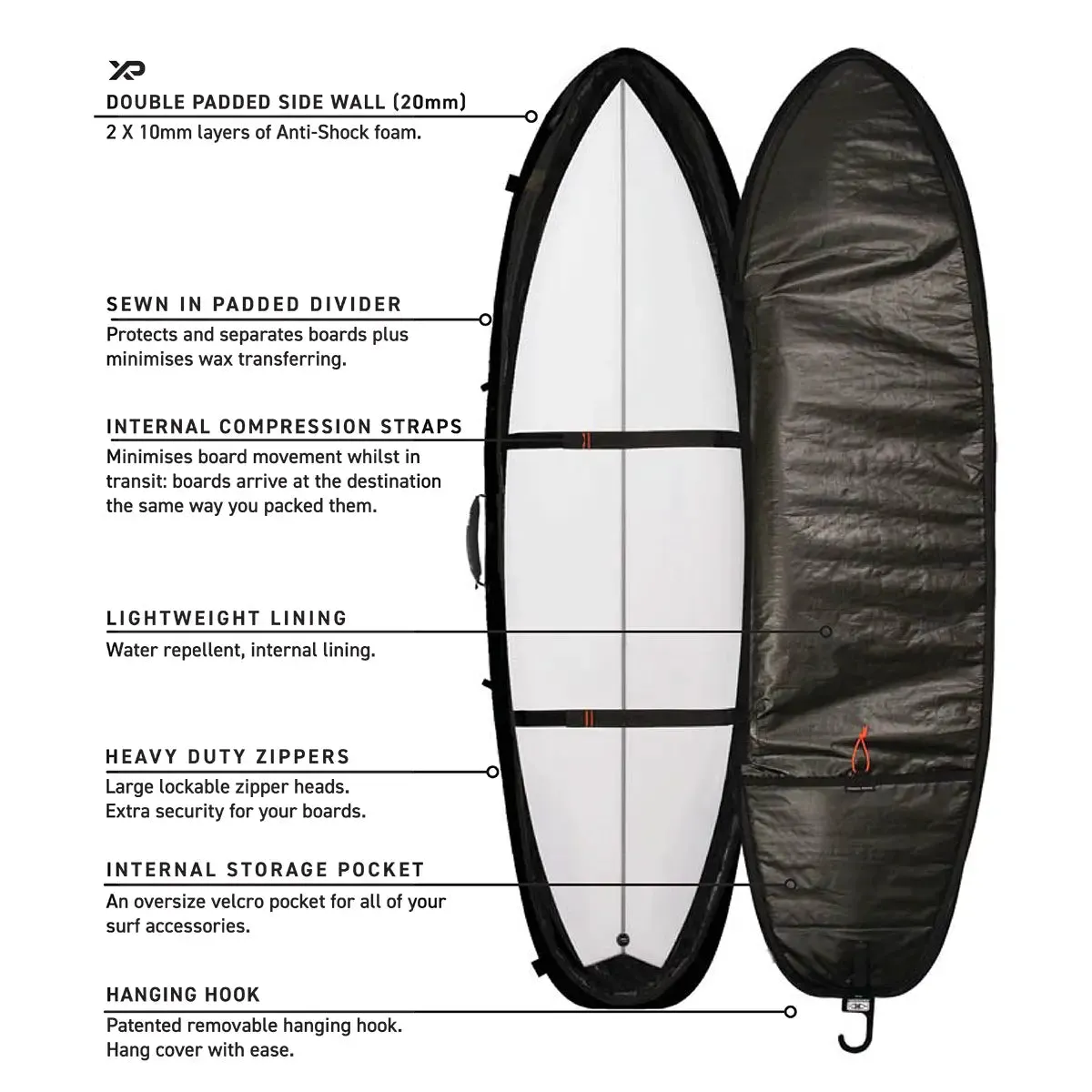 Ocean & Earth Hypa Fish/Shortboard Travel Triple Boardbag