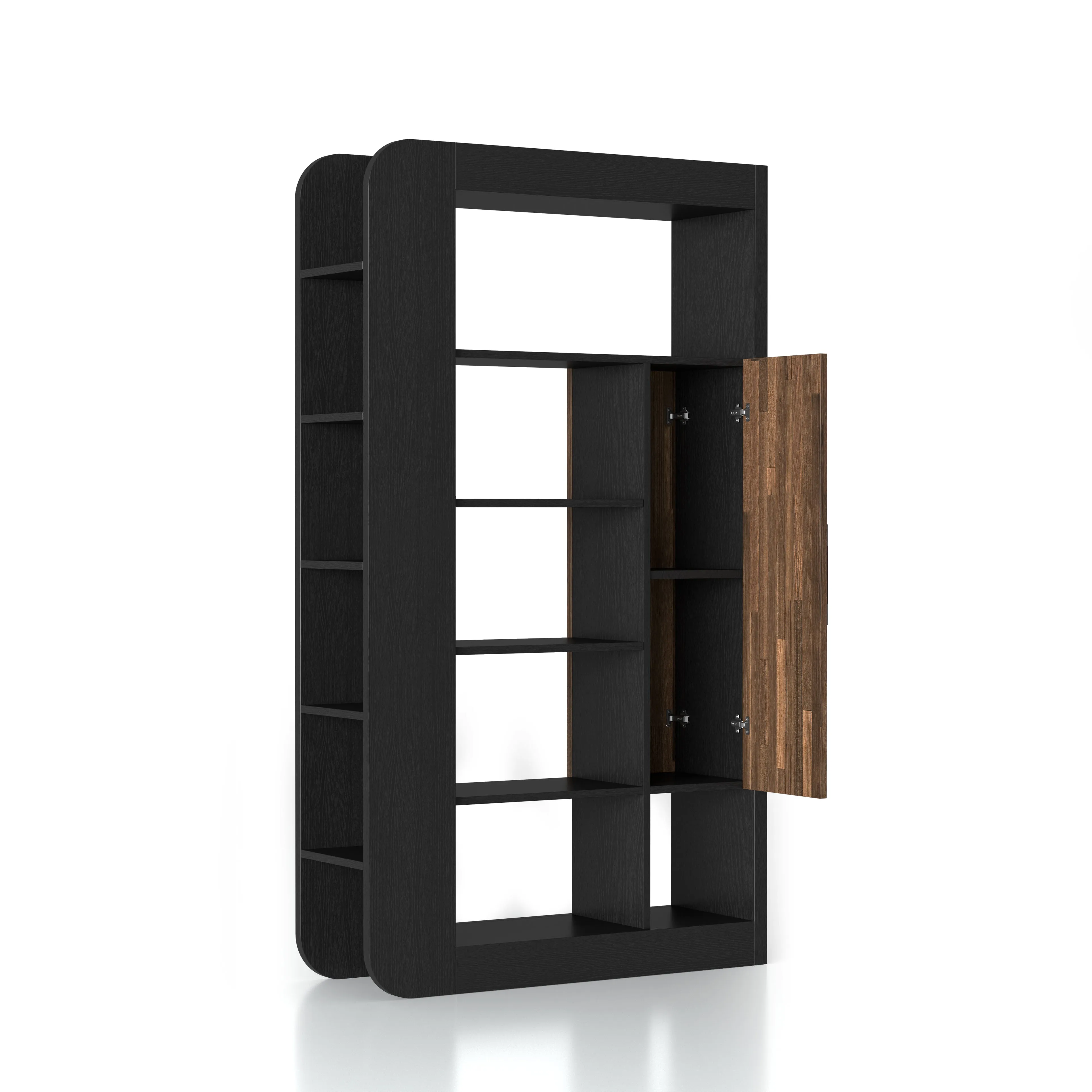 Ochoa Black 13-Shelf Bookcase Room Divider (71-inches Tall)