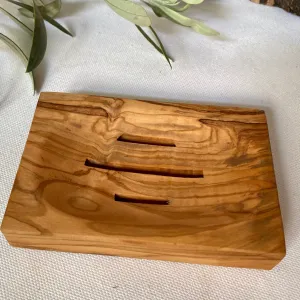 Olive Wood Soap Dish | Rectangle Wooden Soap Tray