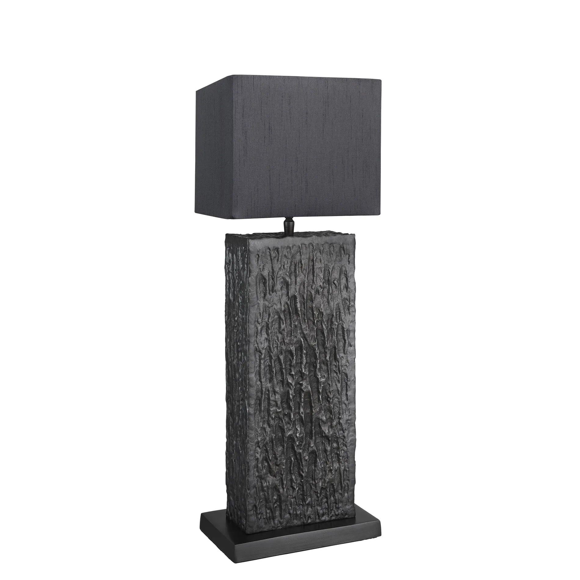 Ornate Column Table Lamp - Pewter