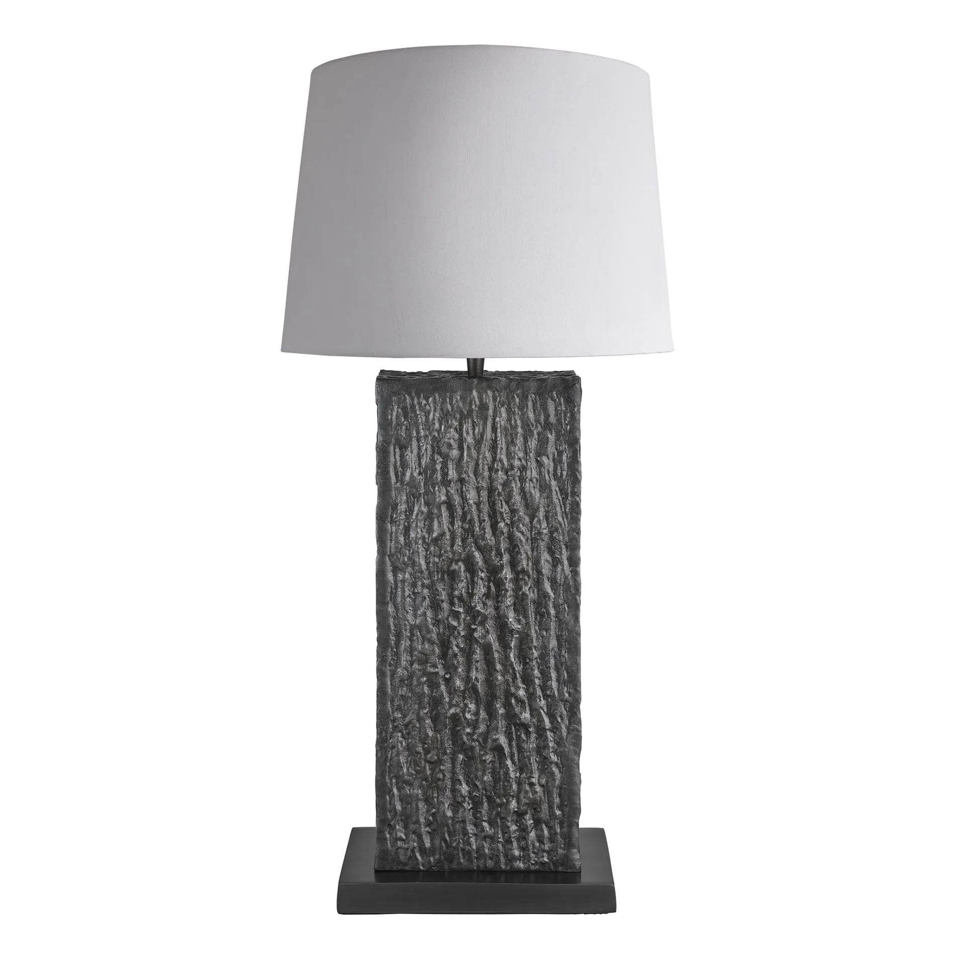 Ornate Column Table Lamp - Pewter